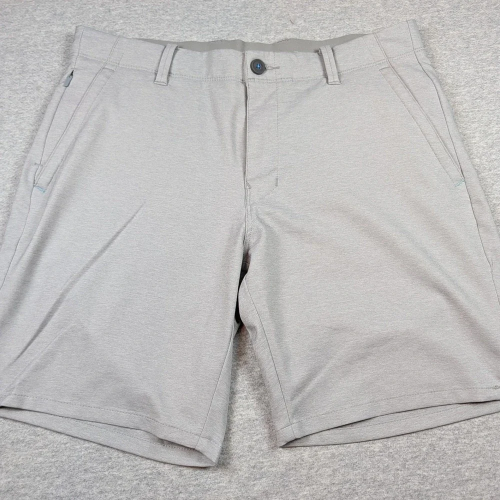 Tommy Bahama On Par Shorts Mens 32 Grey Heathered Golf Performance 8 Inch Inseam